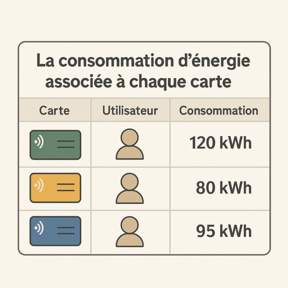 la consommation d’énergie associée à chaque carte